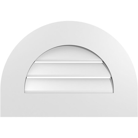 Ekena Millwork Round Top Surface Mount PVC Gable Vent: Functional, w/ 3-1/2"W x 1"P Standard Frame, 20"W x 14"H GVPRT20X1401SF